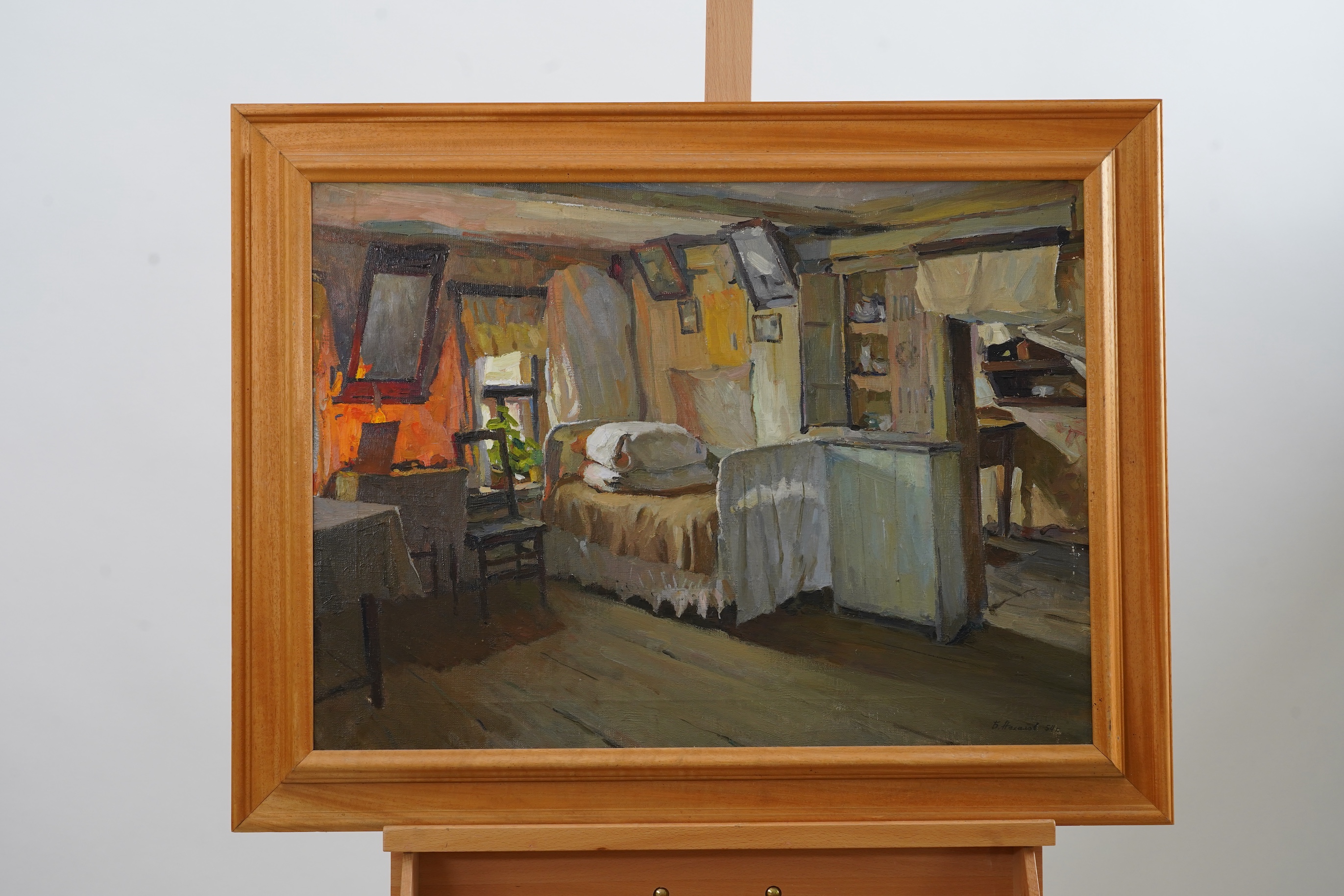 Boris Pavlovich Nakhalov, Russian 1925-2008, Bedroom interior